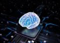 A brain over cpu represents artificial intelligence