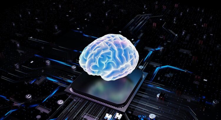 A brain over cpu represents artificial intelligence
