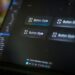 Laptop screen displays four button style options